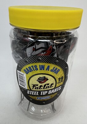 Fat Cat Set of 21 Steel Tip Darts in a Jar 19 Grams