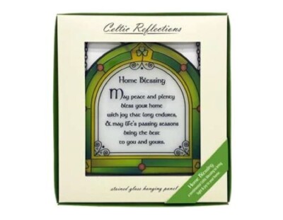 Royal Tara Shamrock Stained Glass Window Irish Handcrafted House Decor