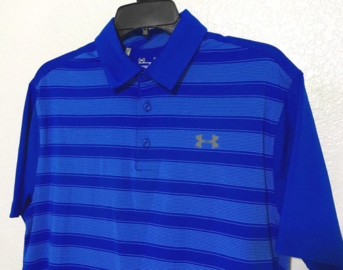 Polo de golf Under Armour para hombre a rayas con bandera estilo 1306652 a rayas azules M - Imagen 2 de 4