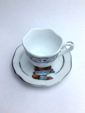 Mini Tazzina con Piattino in porcellana Classic Collection Decoro Floreale Lily