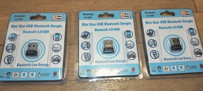 Lot of 3 Techkey Mini Size USB Bluetooth Adapter/Dongle. Bluetooth 4.0 EDR