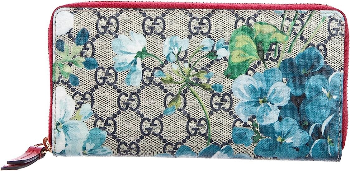 グッチ ブルームスGUCCI Blooms フローラル GG ロングウォレット GUCCI Blooms Long Wallet Green Pink Floral Leather Round Zipper No