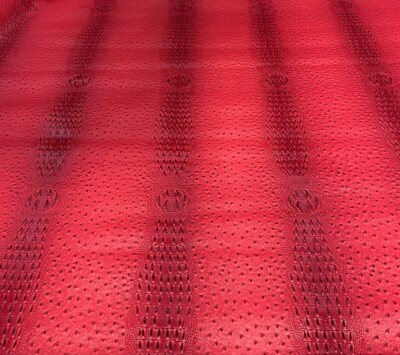 RED Ostrich/Gator blend Marine Upholstery Crafting Outdoor Vinyl Yard 