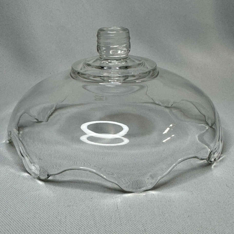 Unique Vintage Clear Glass Candy Bowl Insert Silver Candlestick Insert Screw In - Image 4 of 4