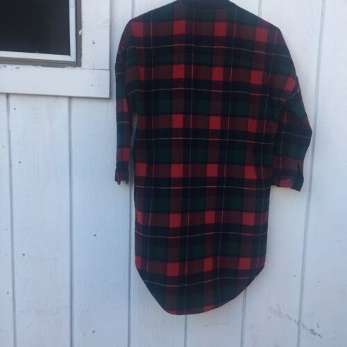 Women Buffalo Plaid Hooded Field Jacket Wool Red Black Coat Size M Fit For XL - Picture 2 of 9
