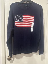 WILD FABLE NAVY BLUE KNIT SWEATER AMERICAN FLAG NWT SZ MED