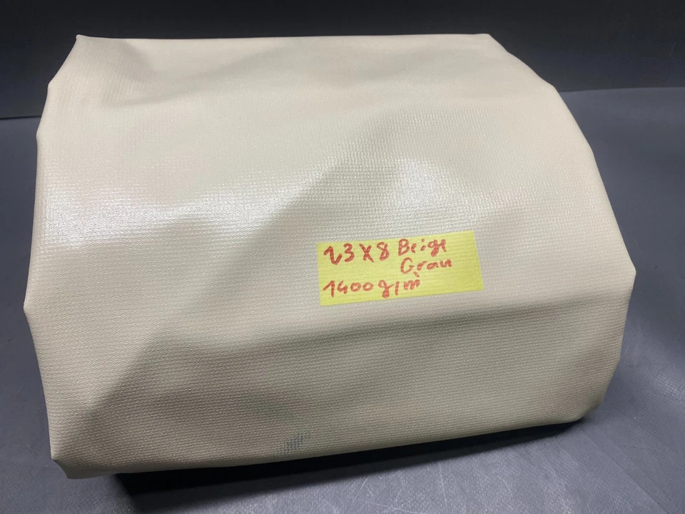 PLANEN ZENTRUM Abdeckplane PVC-LKW Plane - Gewebeplane 1,3 x 8 m - Beige ca. 1400g/m² - B-Ware