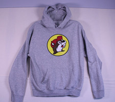 Buc-ees Hoodie Sweatshirt Unisex Sz M Grey Beaver Logo Bucees Buc-ee's Classic