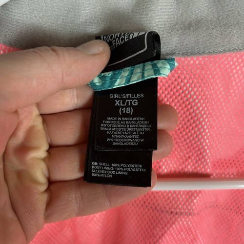 The North Face Hyvent Jacket Girls XL (18) Green Abstract Floral Mesh Lined Coat - Picture 5 of 13