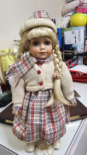 Alberon Collector’s Porcelain Doll Laurin Blonde Braided Hair Blue Eyes 500mm