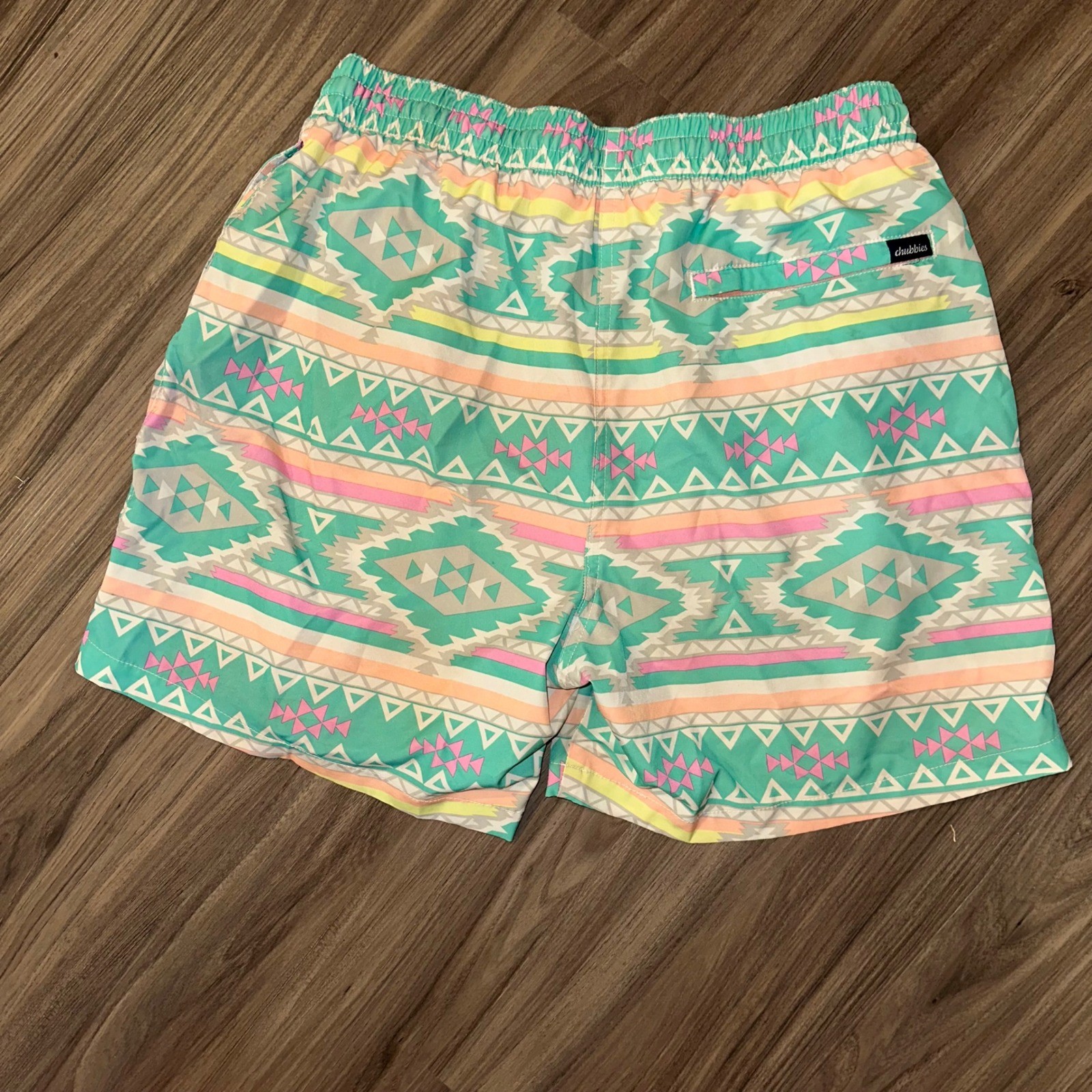 Chubbies En Fuego Teal Aztec Print Elastic Waist … - image 2
