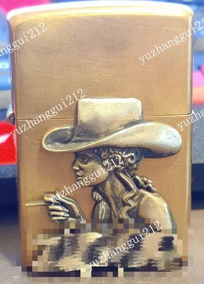 1 piece Brass Cowboy girl sticker DIY lighter accessories