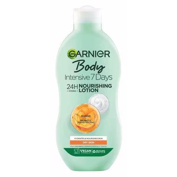 3 x Garnier Body Intensive 7 Days Nourishing Lotion Mango Oil Dry Skin 400ml