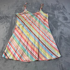 Kathryn Womens Dress Size Medium Slip Mini Retro Funky 70s Hippie Satin Unique
