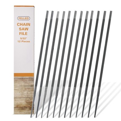 Felled | Chainsaw Sharpener Kit   5/32  Inch (4mm) Manual Chainsaw File Set 12pk