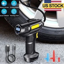 Cordless Tire Inflator Air Compressor Pump 12V Rechargeable for Car Motorcycle