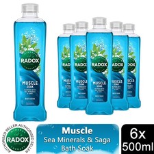 Image of 100% Nature Inspired Fragrance Bath Soak Radox , Muscle Soak, 6 Pack, 500ml