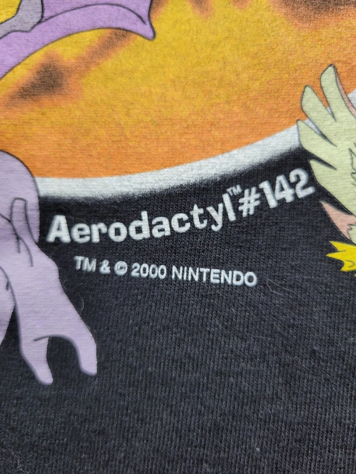 Vintage Pokemon Aerodactyl Zubat 2000 Nintendo Long Sleeve T-Shirt Size Youth L - Image 3 of 4