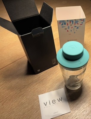 Nespresso View Mini Kit - Shaker/Mixer Glas & Silikondeckel - Mintgrün Neu / OVP