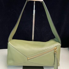 Auth Loewe Puzzle Fold Hobo Medium Avocado Gr...