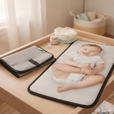 Baby Changing Pad Compact Size - Waterproof Diaper Changing Mat with Cushione...