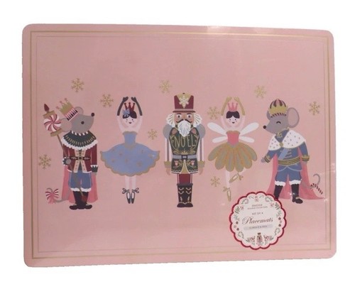 Envogue Holiday Collection Nussknacker Kork Unterlegt Hart Tischsets 4er Set - Bild 1 von 6