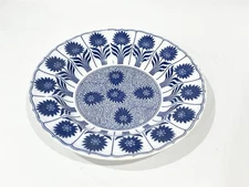 Antique Minton China Aster Plate Blue Floral Flowers 9.75” Round 1874 Victorian