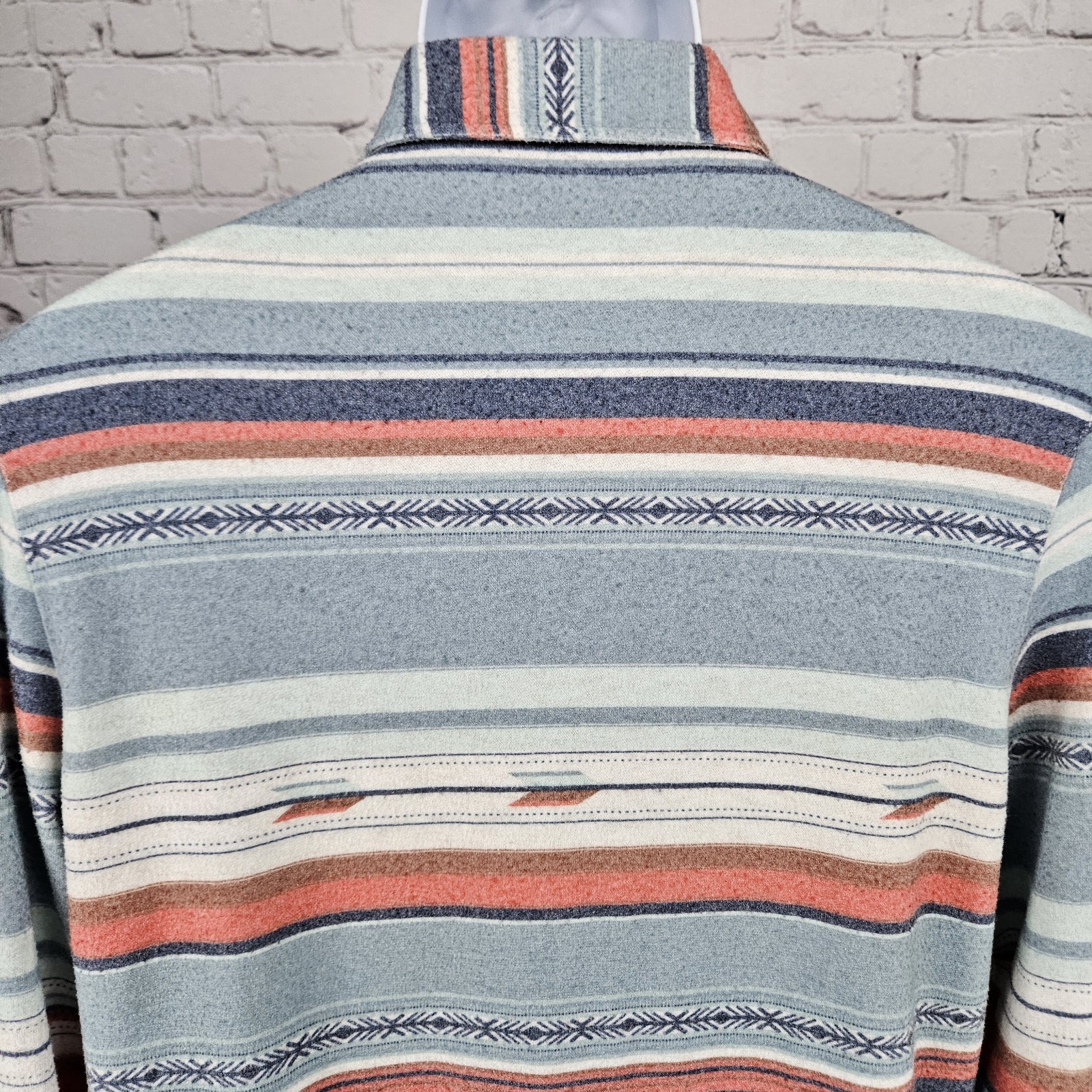 Faherty Multicolor Striped Aztec Button Up Long S… - image 8