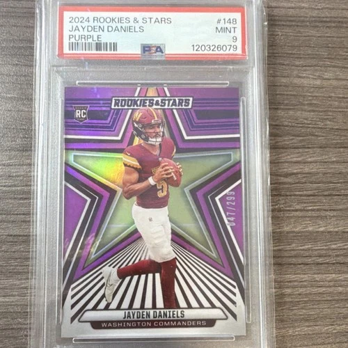 2024 Panini Rookies & Stars Purple Rookie Jayden Daniels #148 /299 PSA 9
