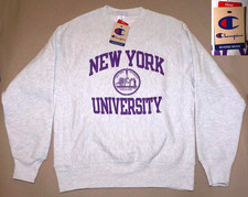 NWT Deadstock New York University Champion Reverse Weave Sweatshirt Size Medium