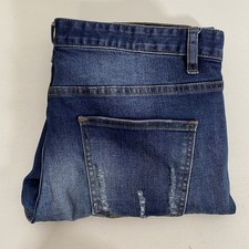 Connor Mens Blue Skinny Denim Distressed Stretch Jeans Size 35 Very Good JM146