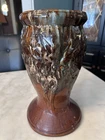 Vintage McCoy Art Pottery Holly Blended Glaze Pedestal - 1930s - 12.5"H x 6"W