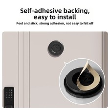 Black Privacy Door Viewer Cover Rotating Cat Eye Design for Safe Home Entry