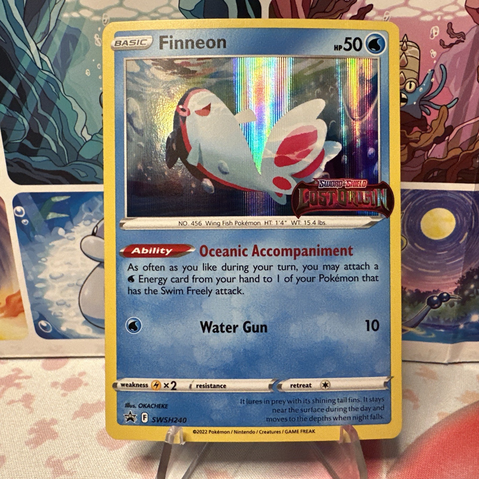 Finneon - SWSH240 Lost Origin PRERELEASE STAMPED Promo Pokemon - NM/MINT