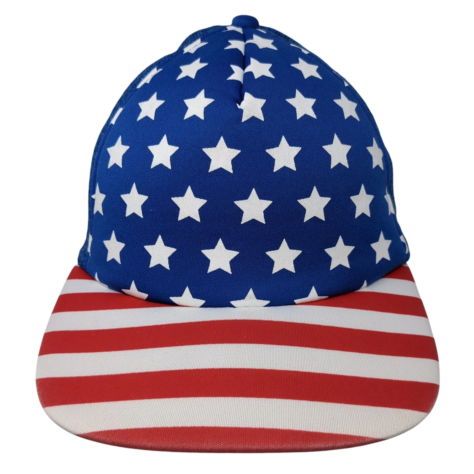 American Flag Snapback Trucker Hat Multi One Size Adjustable Mesh Back Blank