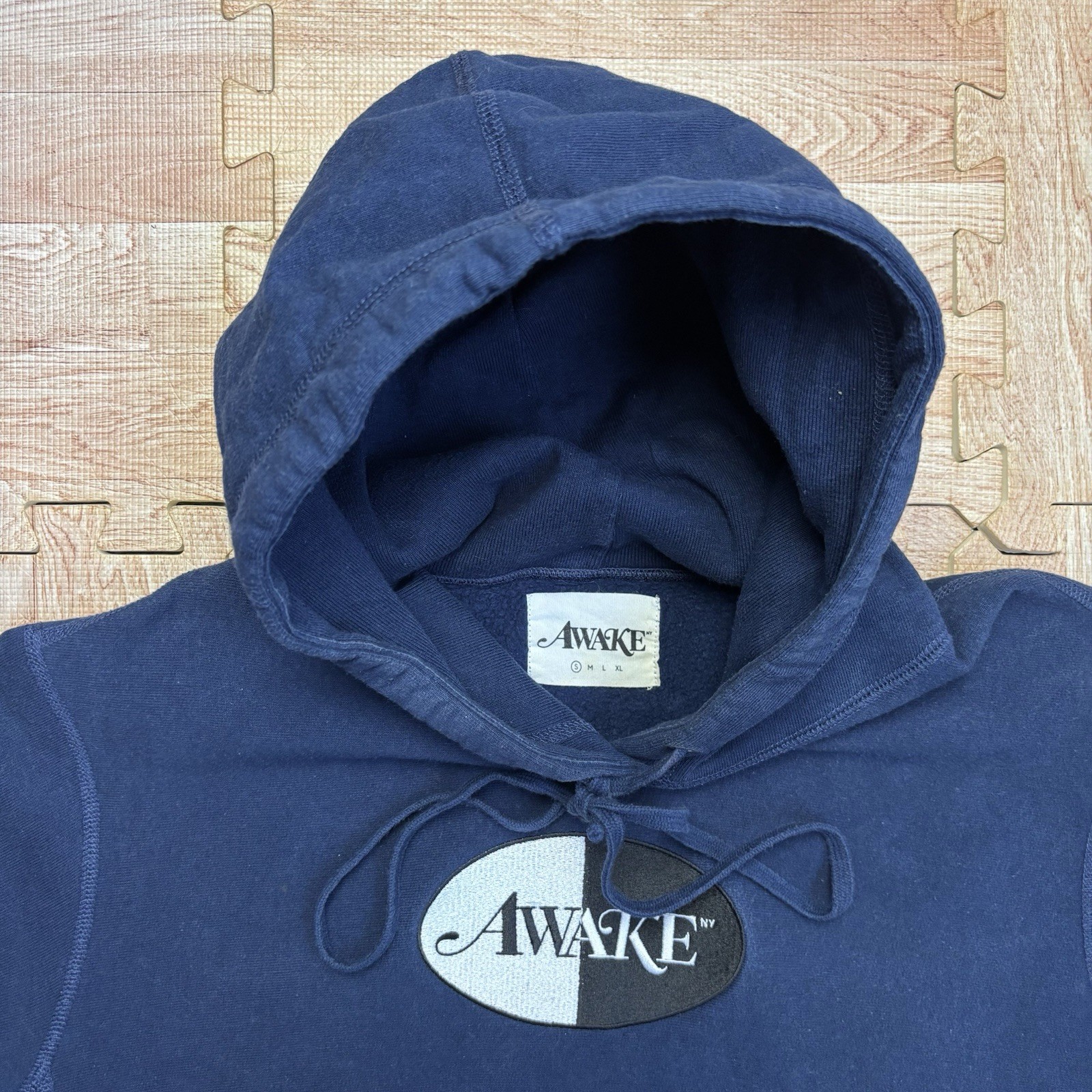 Awake NY Embroidered Split Logo Patch Hoodie Smal… - image 1