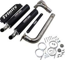 TRINITY RACING TR-4174D-BK Stage 5 Dual Exhaust - 2020-2023 Polaris RZR