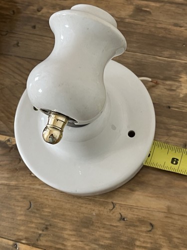 Vintage Leviton White Porcelain Wall Sconce Single Outlet 5” base Free Ship USA - Picture 7 of 8