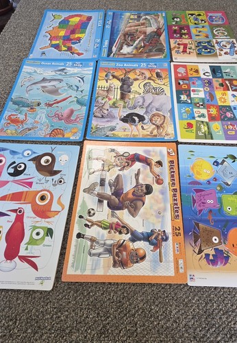 9 Children's Educational Frame-Tray Puzzles