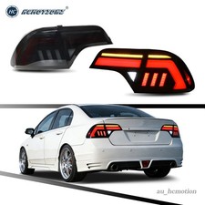 Hcmotion Led Tail Lights For Honda Civic 8th Gen 2006-2011 Sedan Rear Lamps Pair
