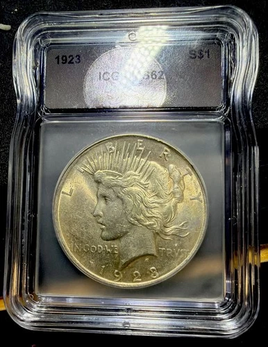 1923 Philadelphia Silver Peace Dollar Uncirculated ICG MS62 Beautiful Luster #2