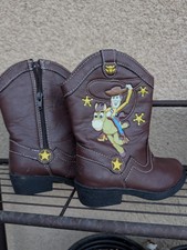 Josmo Disney Pixar Toy Story Woody and Bullseye brown cowboy boots for toddlers.