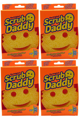 Scrub Daddy Schwamm 4 x 1 Stück weich / hart - geruchsfrei - kratzt nicht