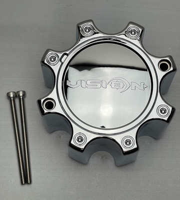 #Vision 375 Warrior 8 Lug Chrome Wheel Center Cap W/Screws C375-8DOC