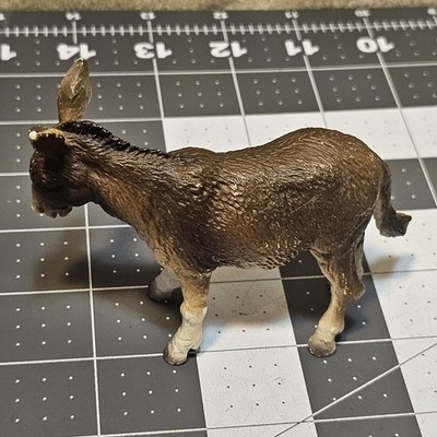 Vintage 1989 Schleich Donkey Mule Vinyl Plastic Farm Animal Toy 3'' x 4''