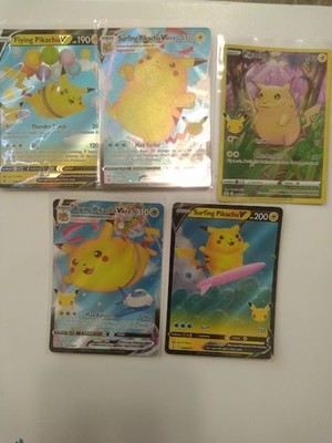 Flying Pikachu V & Vmax, Surfing Pikachu V & Vmax. Celebrations Classic Edition