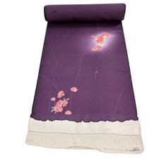 JAPANESE KIMONO FABRIC CLOTH BOLT PURE SILK DARK PURPLE KOMON D2895