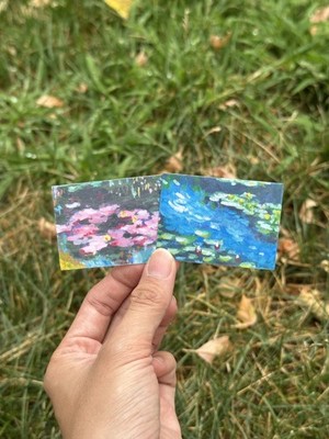 2 Monet Vinyl Stickers, Handmade Nature Landscape Decal, Limited Edition Art
