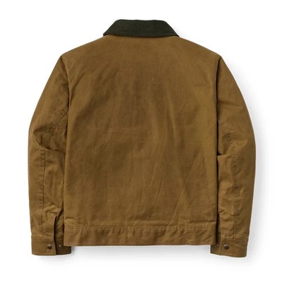 Filson Tin Cloth Work Jacket XL Dark Tan Waxed Canvas Field Coat