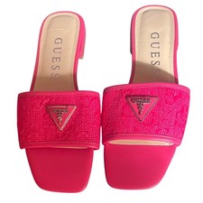 Guess Women's Bright Pink Slide Sandals 9
